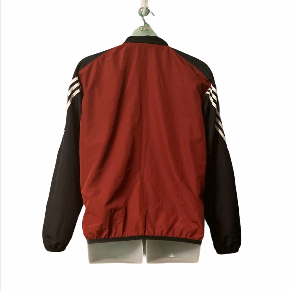 Adidas Athletic Full Zip Maroon Light Windbreaker - Picture 8 of 8